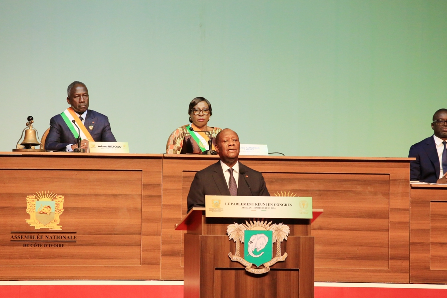 Côte d’Ivoire : Devant le Parlement réuni en Congrès, Alassane Ouattara parle de tout, sauf de son éventuelle candidature à la présidentielle d’octobre 2025